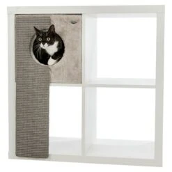 Trixie Cuddle Bed For Shelves With Scratching Board 11 Trixie Cuddle Bed For Shelves With Scratching Board -Pet Supplies Store 144599 trixie kuschelhoehle regale kratzbrett cat medium 33x37x70cm hs 05 6
