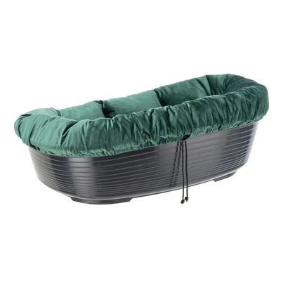 Ferplast Siesta Deluxe Black Dog Bed With Cover – Green Velvet 4 Ferplast Siesta Deluxe Black Dog Bed With Cover – Green Velvet - Image 2