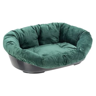 Ferplast Siesta Deluxe Black Dog Bed With Cover – Green Velvet 3 Ferplast Siesta Deluxe Black Dog Bed With Cover – Green Velvet