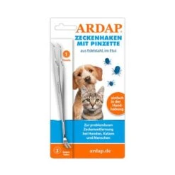 Ardap Tick Hook With Tweezers -Pet Supplies Store 193296 pla ardap zeckenhaken pinzette dog hs 01 3