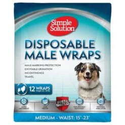Simple Solution Disposable Diaper For Male Dogs 12 Simple Solution Disposable Diaper For Male Dogs -Pet Supplies Store 265997 pla simplesolution disposable male wrap medium hs 01 6