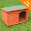 Woody Flat-Roofed Dog Kennel (incl. Free Plastic Door) -Pet Supplies Store 331566 hundeh tte woddy topseller 0