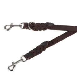 Heim Plaited Leather Double Dog Lead - Brown -Pet Supplies Store 66497 heim lederleine fg 10 2