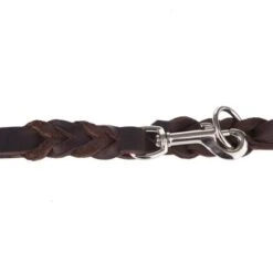 Heim Plaited Leather Double Dog Lead - Brown -Pet Supplies Store 66497 heim lederleine fg 2 0