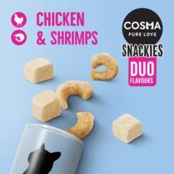 Cosma Snackies DUO 2 In 1 – Saver Pack -Pet Supplies Store 70066 cosma snackies duo foodboard chickenshrimps 1000x1000 3