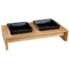 Trixie Ceramic & Wood Feeding Bowl Set