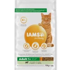 IAMS For Vitality Adult Lamb Dry Cat Food -Pet Supplies Store 8710255127200 10kg 8