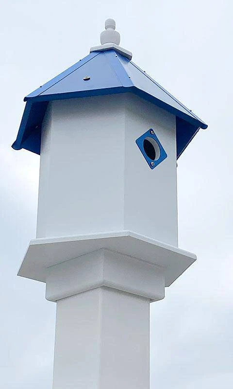 Sycamore Bird House With Cobalt Blue Roof 5 Sycamore Bird House With Cobalt Blue Roof - Image 3