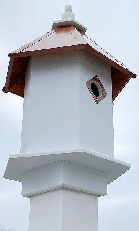 Sycamore Bird House With Hammered Copper Colored Roof 5 Sycamore Bird House With Hammered Copper Colored Roof - Image 3