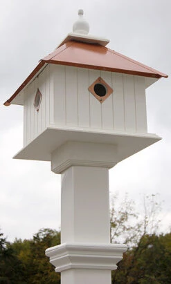 Carriage Bird House And Decorative Mounting Post