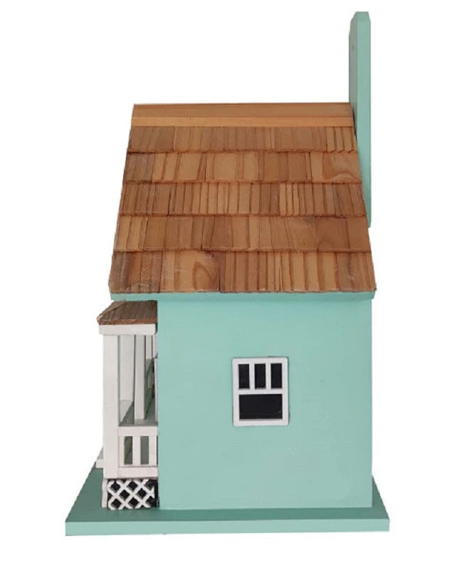 Beachside Cottage Bird House, Seafoam Blue 5 Beachside Cottage Bird House, Seafoam Blue - Image 3
