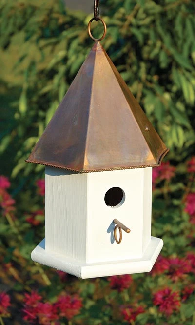Copper Songbird House, Browned Copper Roof 3 Copper Songbird House, Browned Copper Roof