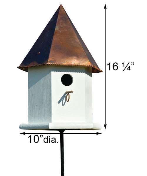 Copper Songbird Deluxe Bird House, Brown Roof 4 Copper Songbird Deluxe Bird House, Brown Roof - Image 2