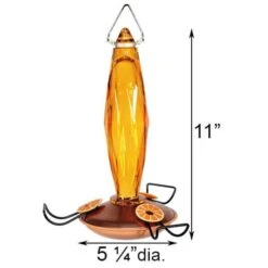 Audubon Amber Cut Glass Oriole Feeder -Pet Supplies Store audubon amber cut glass oriole feeder 25 01 50 00 bird feeders woodlink birdhousesandbaths 395
