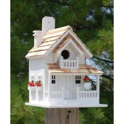 Backyard Cottage Bird House, White -Pet Supplies Store backyard cottage white bird house 25 01 50 00 home bazaar birdhousesandbaths 691