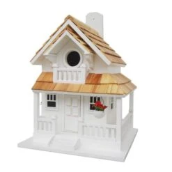 Backyard Cottage Bird House, White