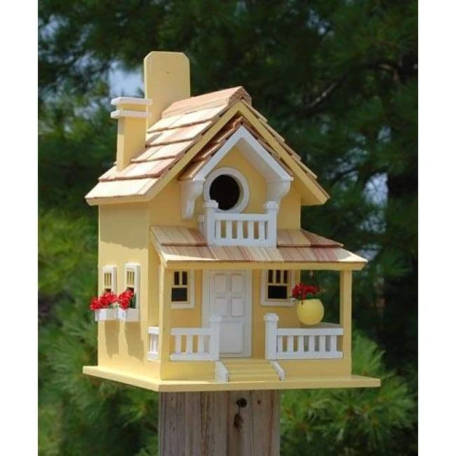 Backyard Cottage Bird House, Yellow 3 Backyard Cottage Bird House, Yellow