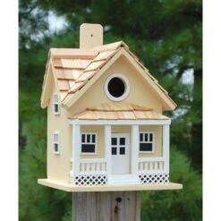 Beachside Cottage Bird House, Yellow -Pet Supplies Store beachside cottage yellow bird house 25 01 50 00 home bazaar birdhousesandbaths 672
