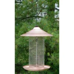 Brushed Copper Sunflower Seed Bird Feeder