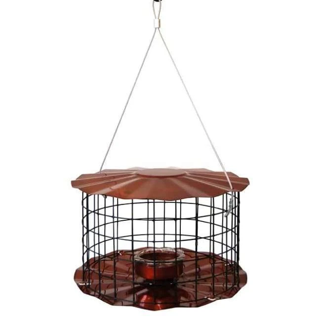 Caged Bluebird Feeder, Copper Colored 3 Caged Bluebird Feeder, Copper Colored