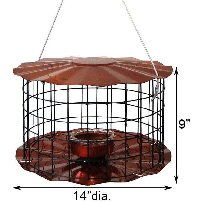 Caged Bluebird Feeder, Copper Colored 4 Caged Bluebird Feeder, Copper Colored - Image 2
