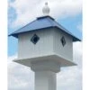 Carriage Bird House With Cobolt Blue Roof -Pet Supplies Store carriage bird house cobolt blue roof 150 01 175 00 wing prayer birdhousesandbaths 408