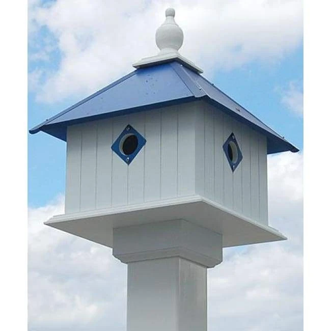 Carriage Bird House With Cobolt Blue Roof 3 Carriage Bird House With Cobolt Blue Roof