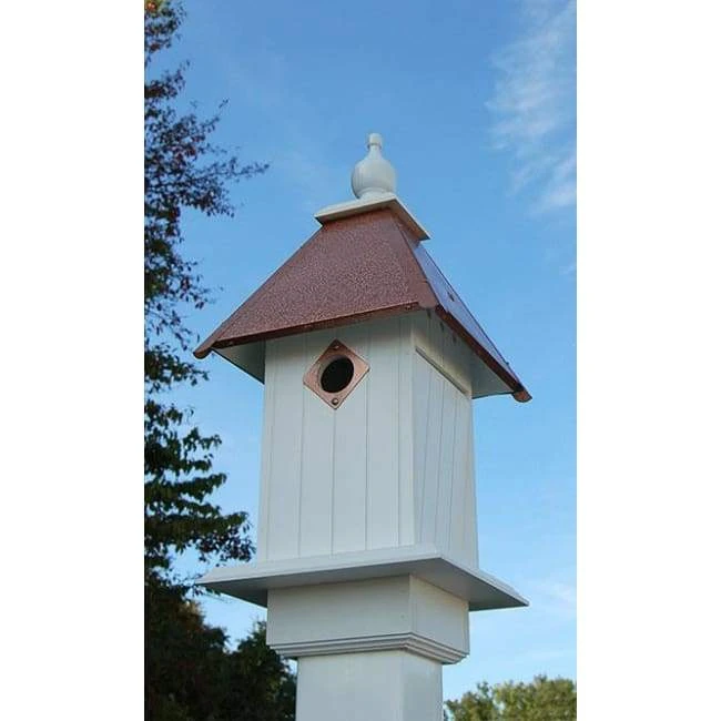 Cathedral Bird House With Hammered Copper Colored Metal Roof 3 Cathedral Bird House With Hammered Copper Colored Metal Roof