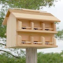 Purple Martin House With Crescent Entrance Holes - 12 Rooms