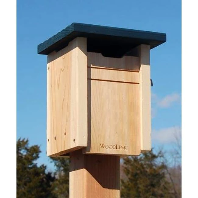 Cedar Swallow Or Bluebird House With Blue Roof 3 Cedar Swallow Or Bluebird House With Blue Roof