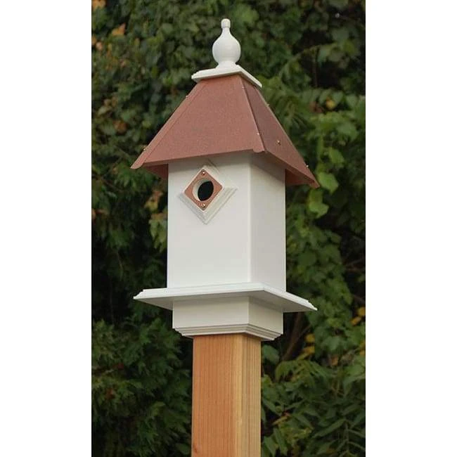 Classic Bluebird House With Hammered Copper Colored Metal Roof 3 Classic Bluebird House With Hammered Copper Colored Metal Roof