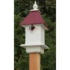 Classic Bluebird House With Merlot Red Roof