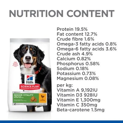 Hill's Science Plan Hill’s Science Plan Adult 6+ Senior Vitality Large Breed With Chicken 8 Hill's Science Plan Hill’s Science Plan Adult 6+ Senior Vitality Large Breed With Chicken - Image 6