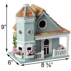 Flower Pot Cottage Bird House, Blue 9 Flower Pot Cottage Bird House, Blue -Pet Supplies Store flower pot cottage blue bird house 25 01 50 00 home bazaar birdhousesandbaths 267