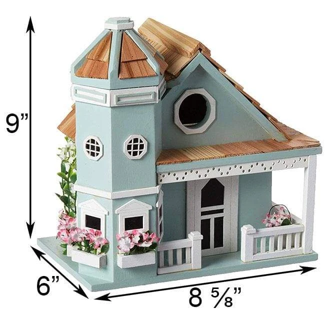 Flower Pot Cottage Bird House, Blue 4 Flower Pot Cottage Bird House, Blue - Image 2