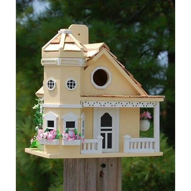 Flower Pot Cottage Bird House, Yellow 3 Flower Pot Cottage Bird House, Yellow