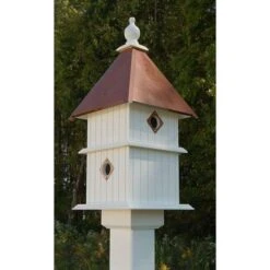 Holly Bird House With Hammered Copper Colored Metal Roof