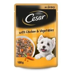 Cesar Pouches Deliciously Fresh Favourites In Sauce 24 X 100g -Pet Supplies Store pack shot 3 8