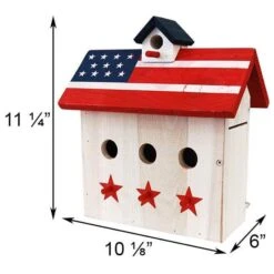 Patriotic Wren House With Three Perches -Pet Supplies Store patriotic wren house three perches 25 01 50 00 bird woodlink birdhousesandbaths 866