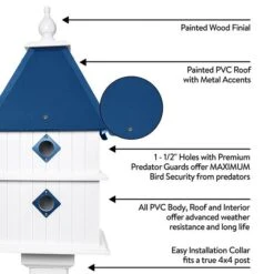 Plantation Bird House With Cobalt Blue Roof -Pet Supplies Store plantation bird house cobalt blue roof 200 01 250 00 wing prayer birdhousesandbaths 206