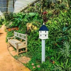 Plantation Bird House With Cobalt Blue Roof -Pet Supplies Store plantation bird house cobalt blue roof 200 01 250 00 wing prayer birdhousesandbaths 537