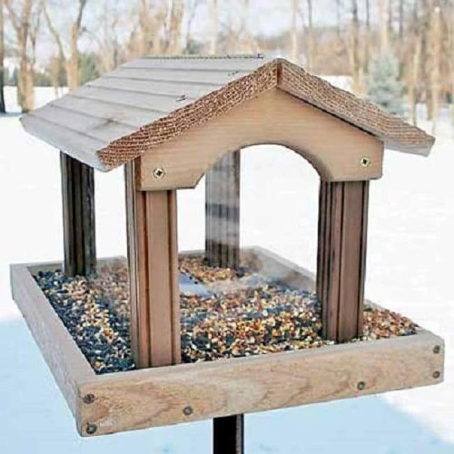 Professional Series Large Cedar Hopper Bird Feeder 5 Professional Series Large Cedar Hopper Bird Feeder - Image 3