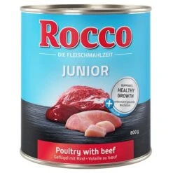 Rocco Junior Saver Pack 24 X 800g -Pet Supplies Store rocco junior poultrybeef 800g 1000x1000 7