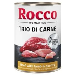 Rocco Classic Trio Di Carne 6 X 400g -Pet Supplies Store rocco triodicarne beeflambpoultryl 400g 1000x1000 7